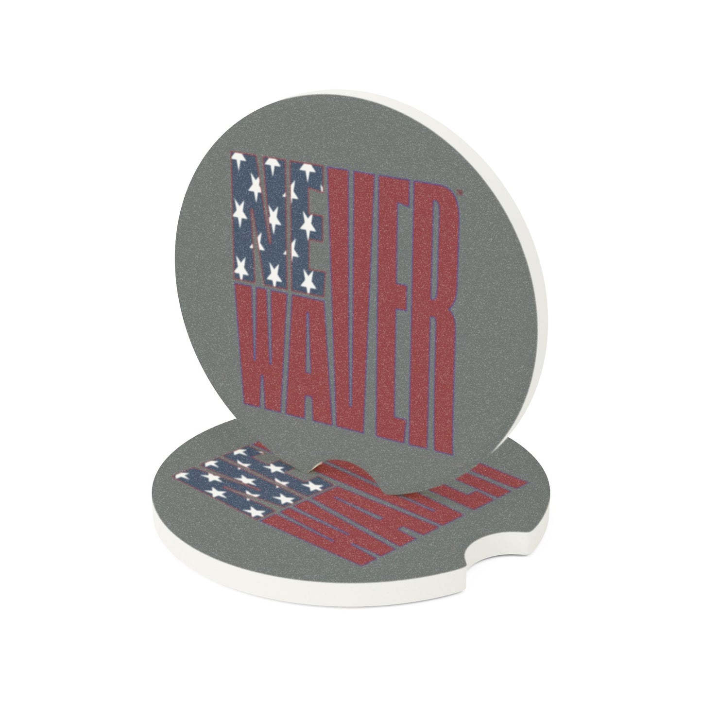 Flat American Flag Never Waver Soapstone Car Coaster