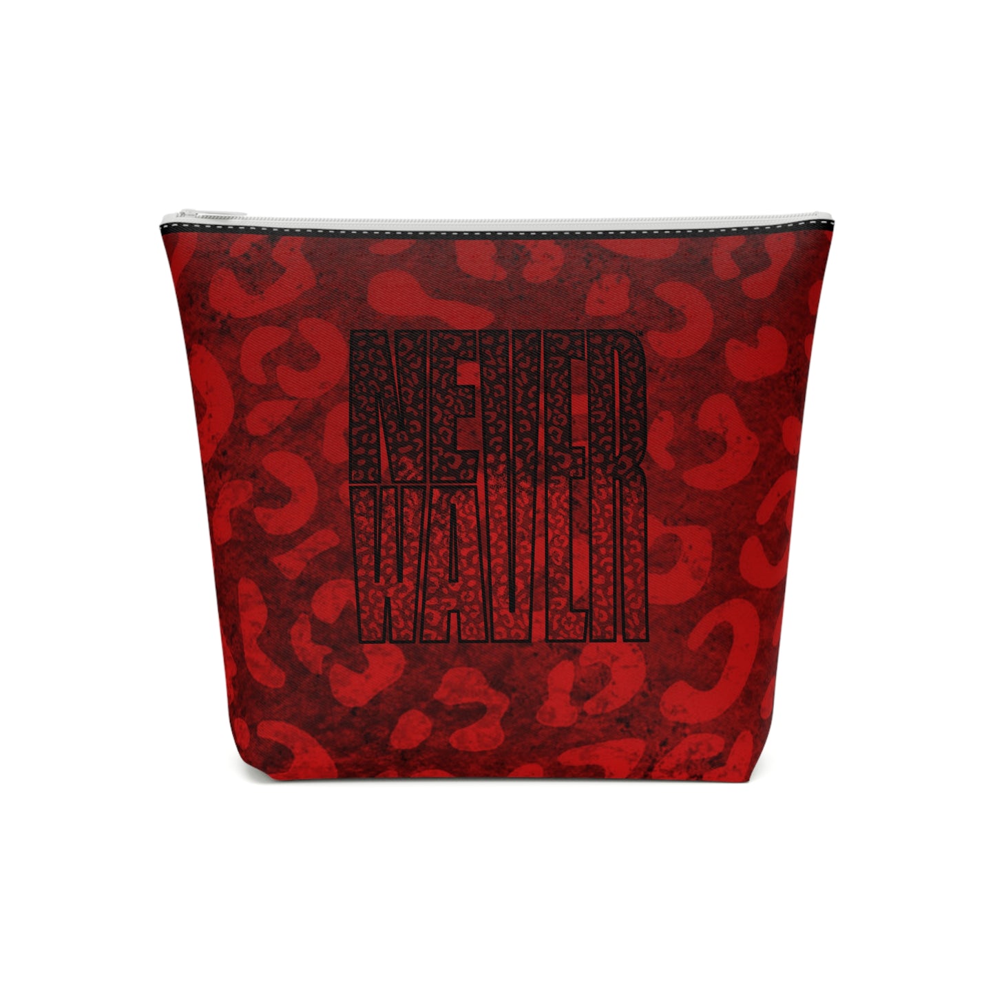 Never Waver Red Leopard Cotton Cosmetic Bag