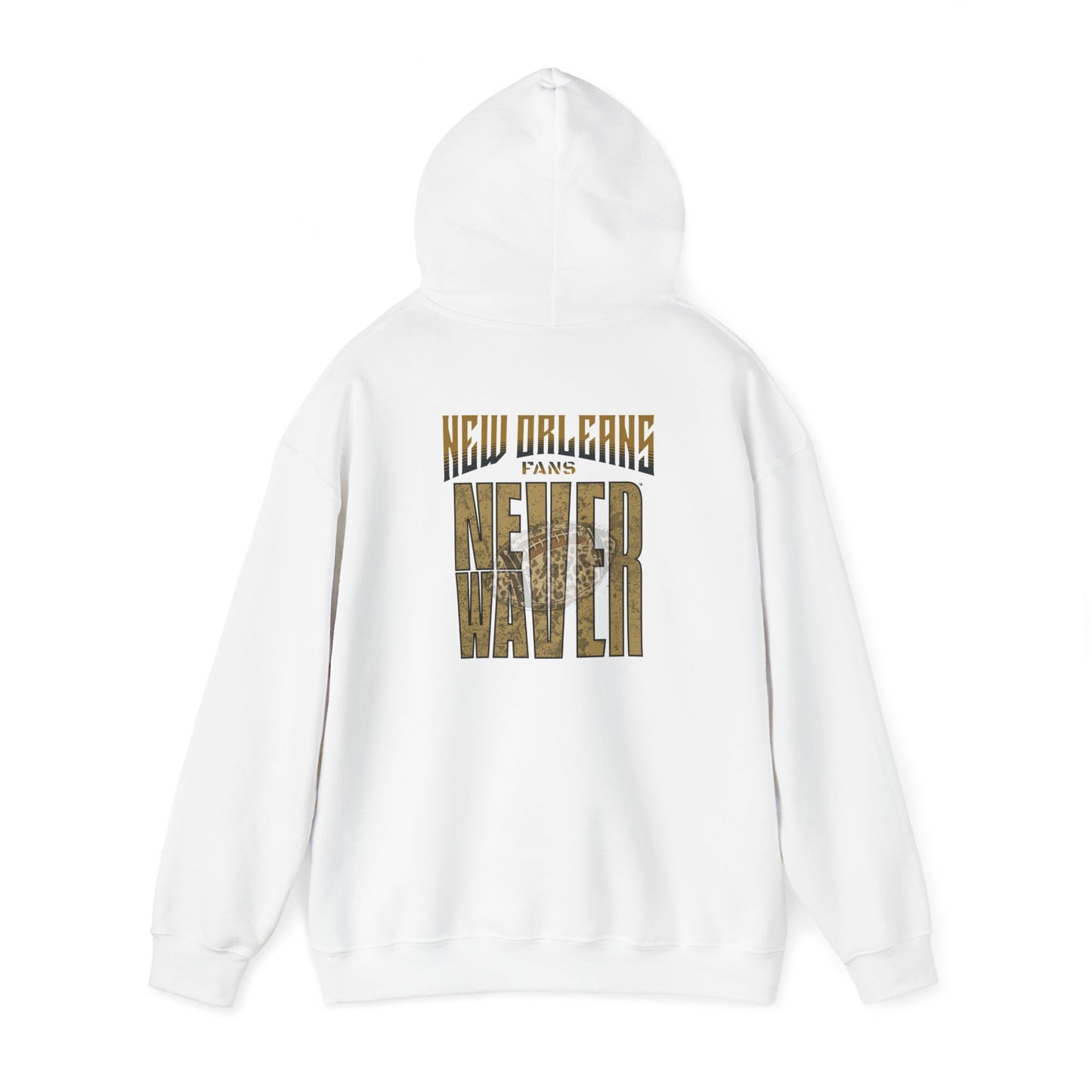 New Orleans Fans Never Waver W-Leopard Football Unisex Heavy Blend™ Hooded Sweatshirt