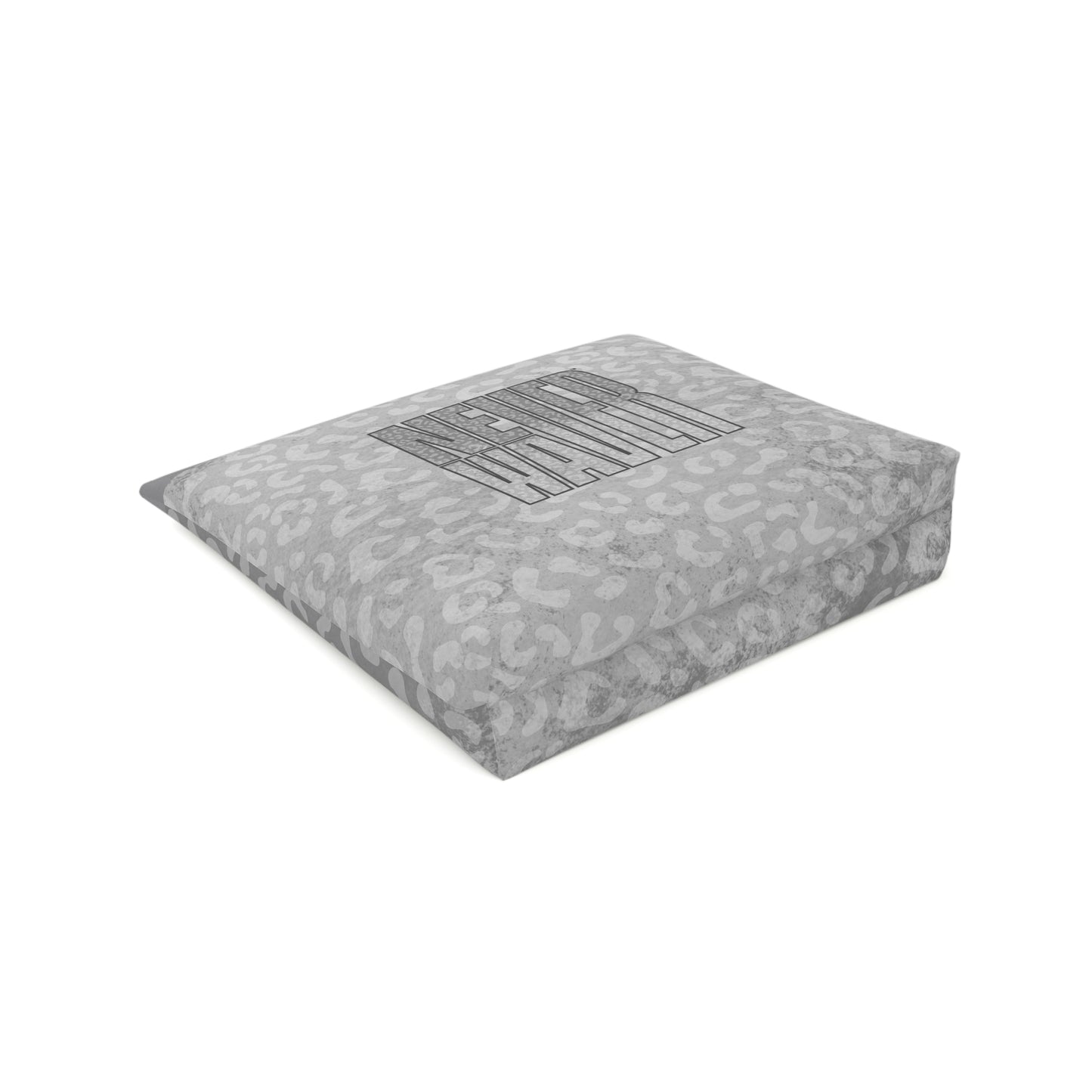 Never Waver  Gray Leopard Cotton Cosmetic Bag