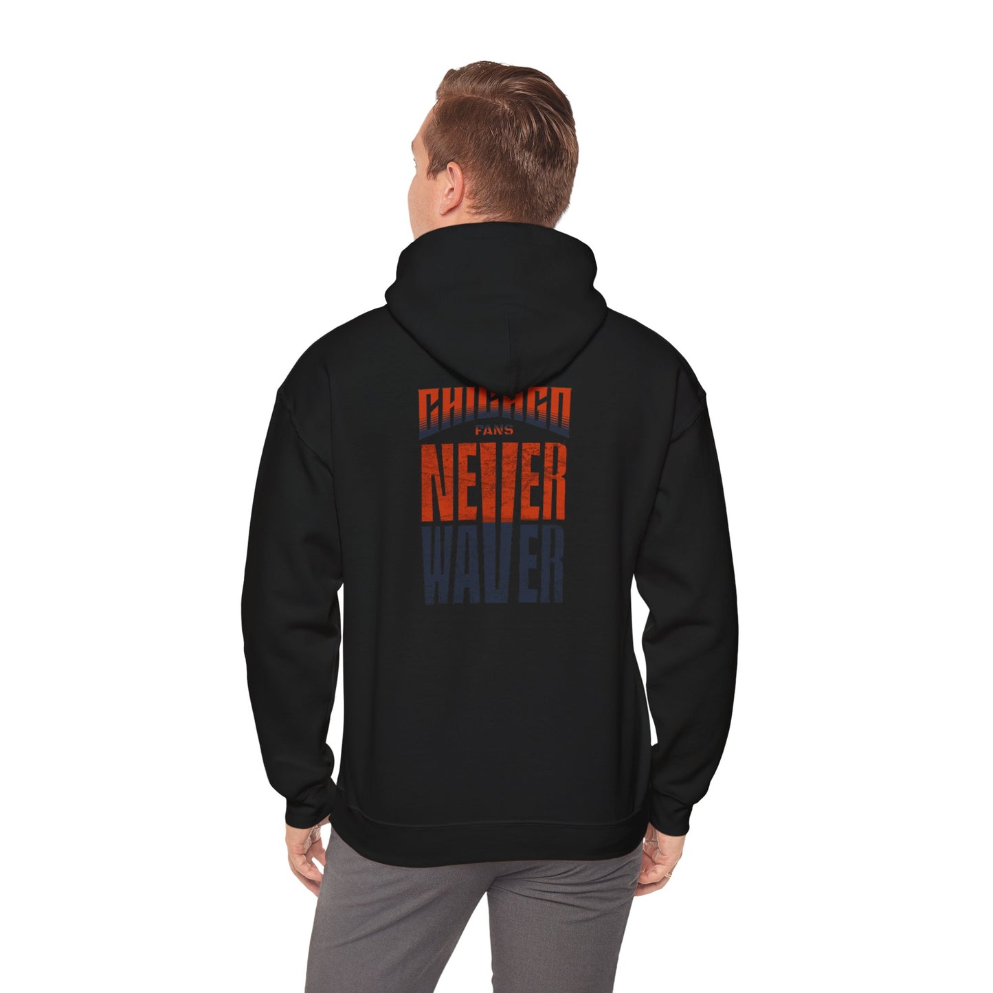 Unisex Heavy Blend™ Hooded Sweatshirt - 'Chicago Fans Never Waver' Motivational Apparel