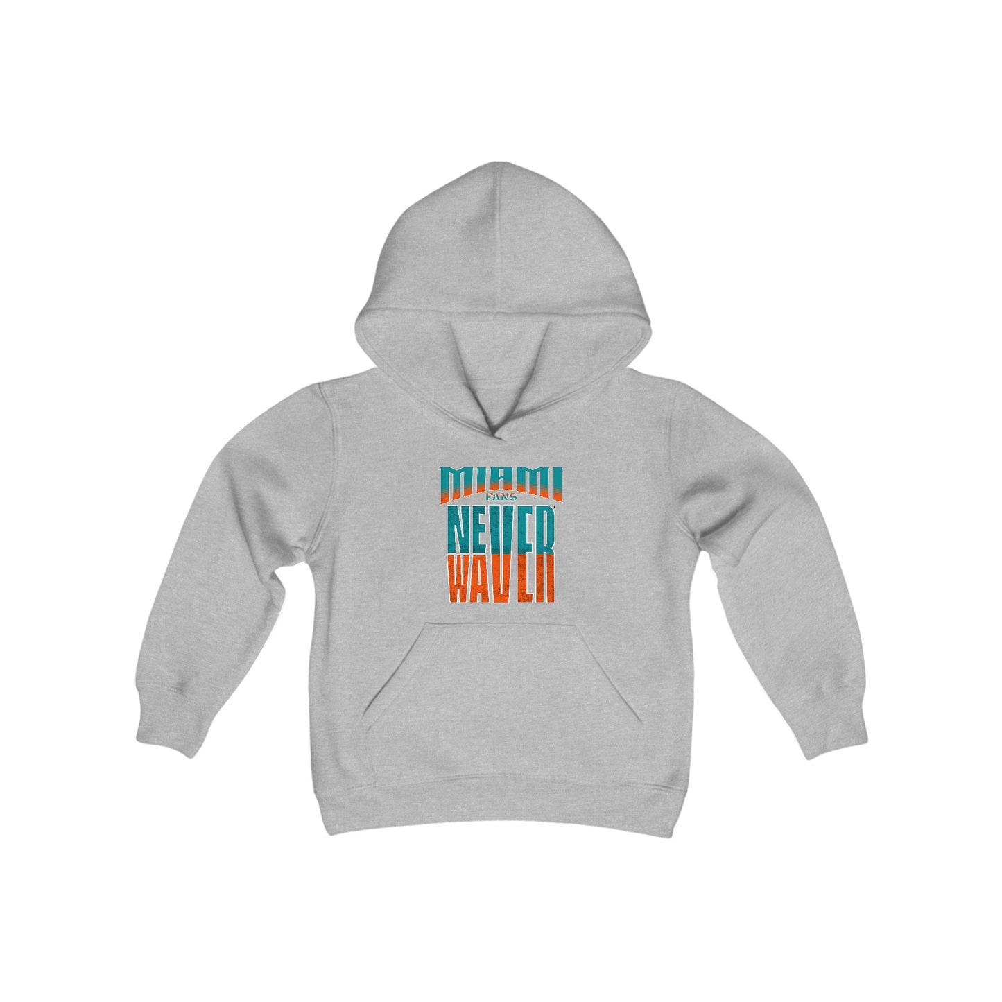 Miami Fans Never Waver Youth Heavy Blend Hooded Sweatshirt