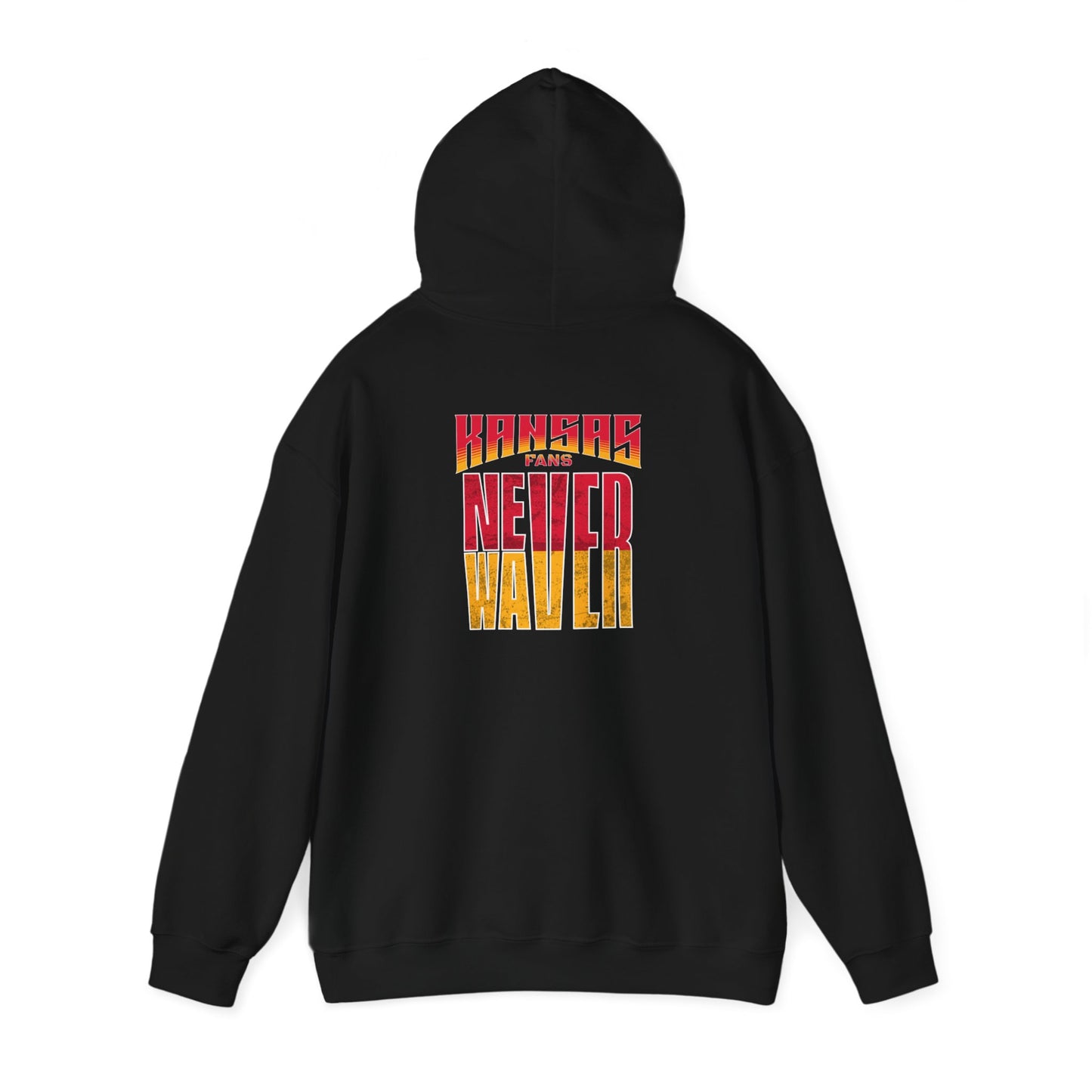 Kansas Fans Never Waver Unisex Heavy Blend™ Hooded Sweatshirt