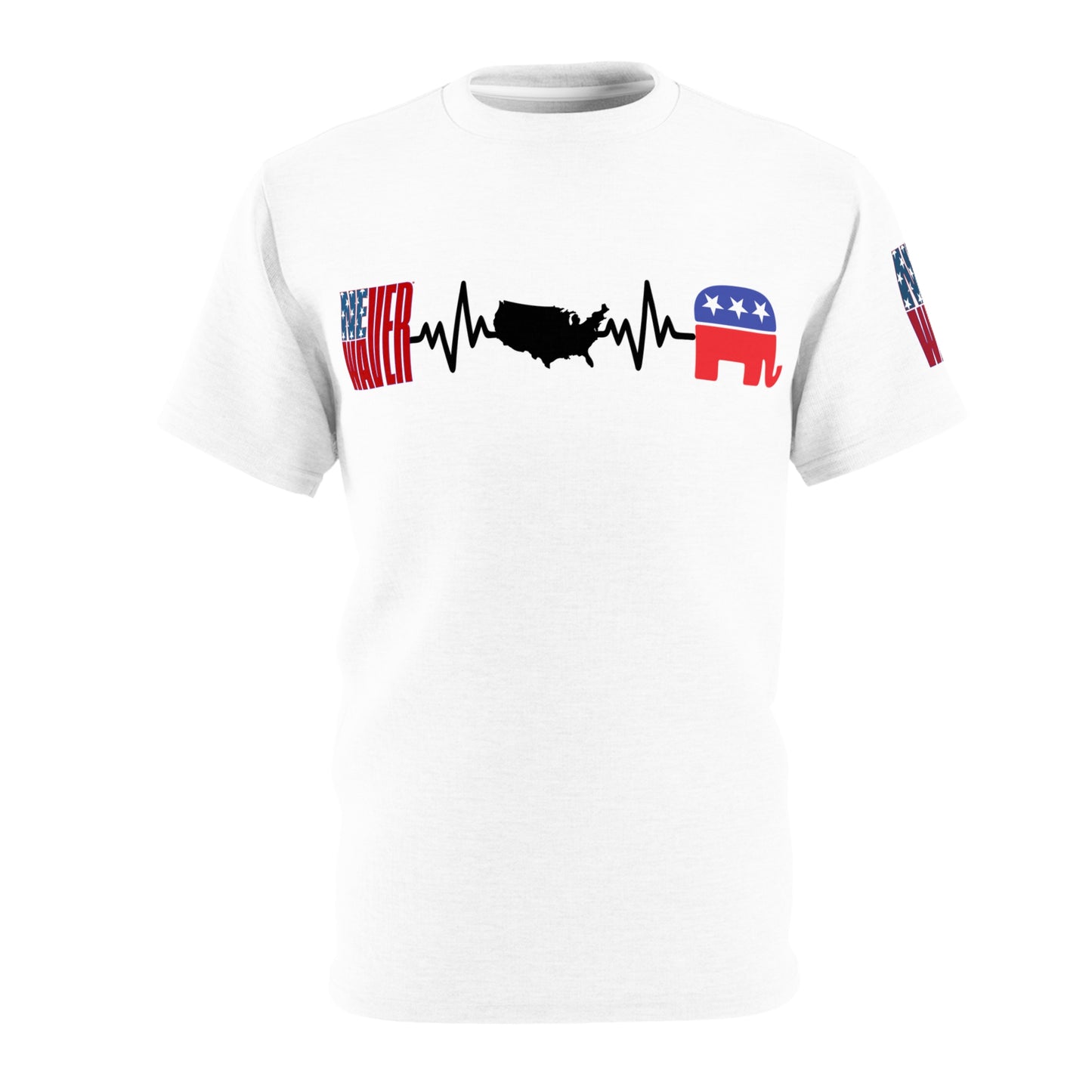 Never Waver Heartbeat of America Republicans  Unisex Cut & Sew Tee (AOP)