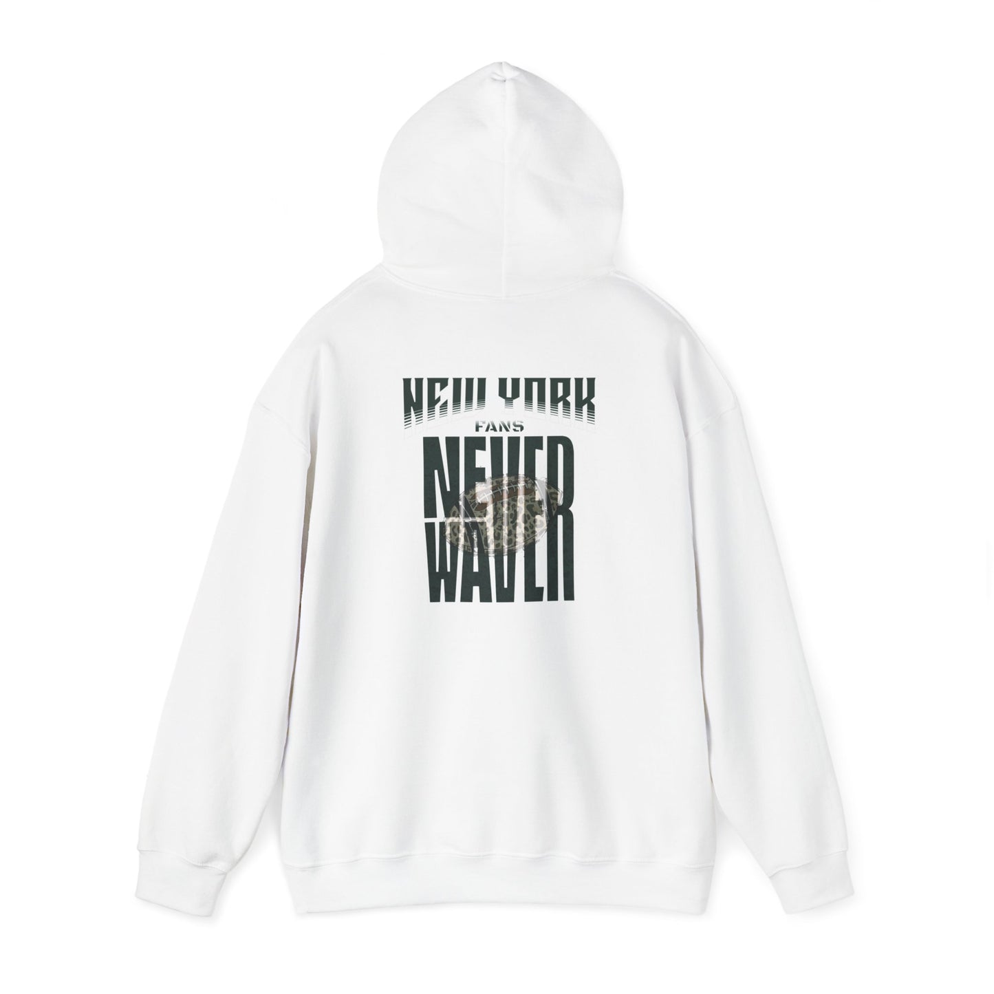 New York  Fans Never Waver W-Leopard Football Unisex Heavy Blend™ Hooded Sweatshirt