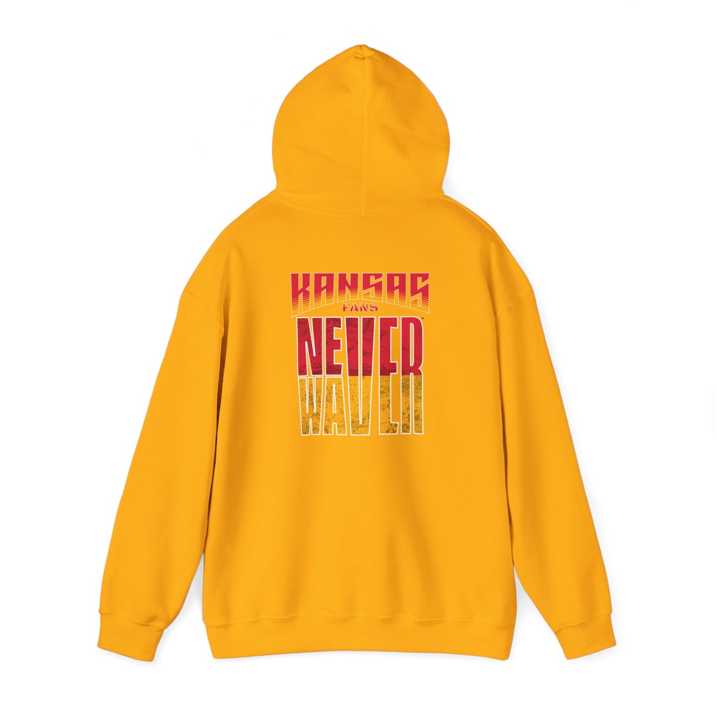 Kansas Fans Never Waver Unisex Heavy Blend™ Hooded Sweatshirt