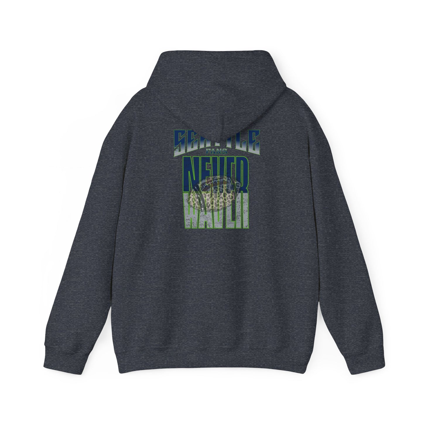 Seattle Fans Never Waver W-Leopard Football Unisex Heavy Blend™ Hooded Sweatshirt