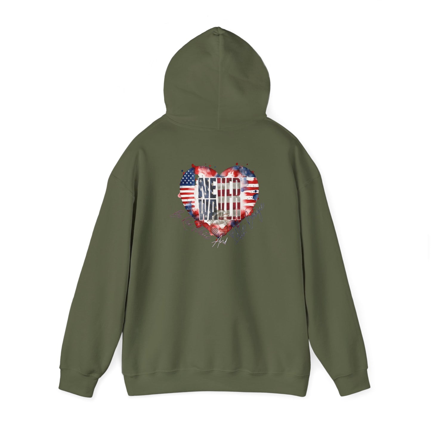 Never Waver Be Red White and a Little Bougie Unisex Heavy Blend™ Hooded Sweatshirt