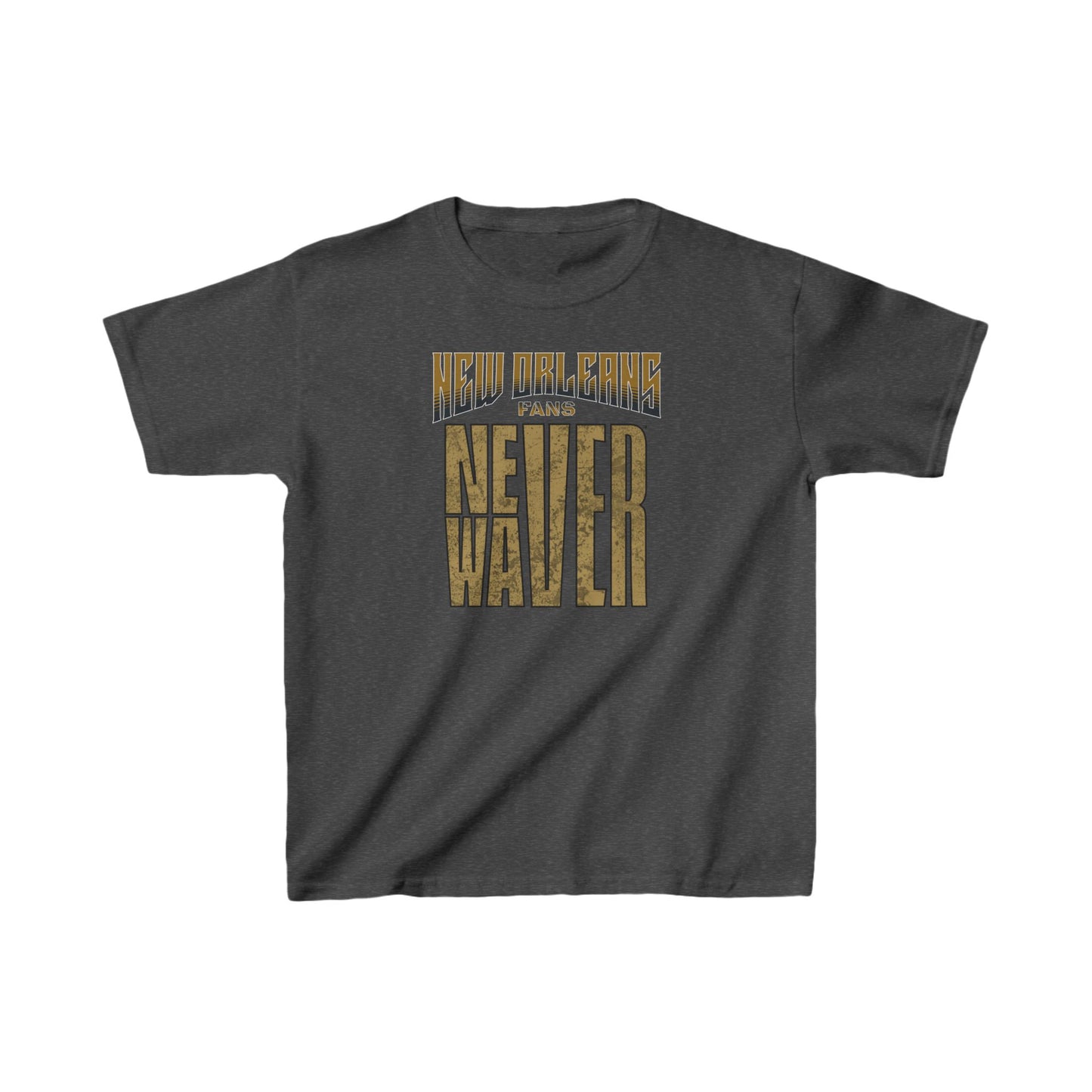 New Orleans Fans Never Waver Kids Heavy Cotton™ Tee