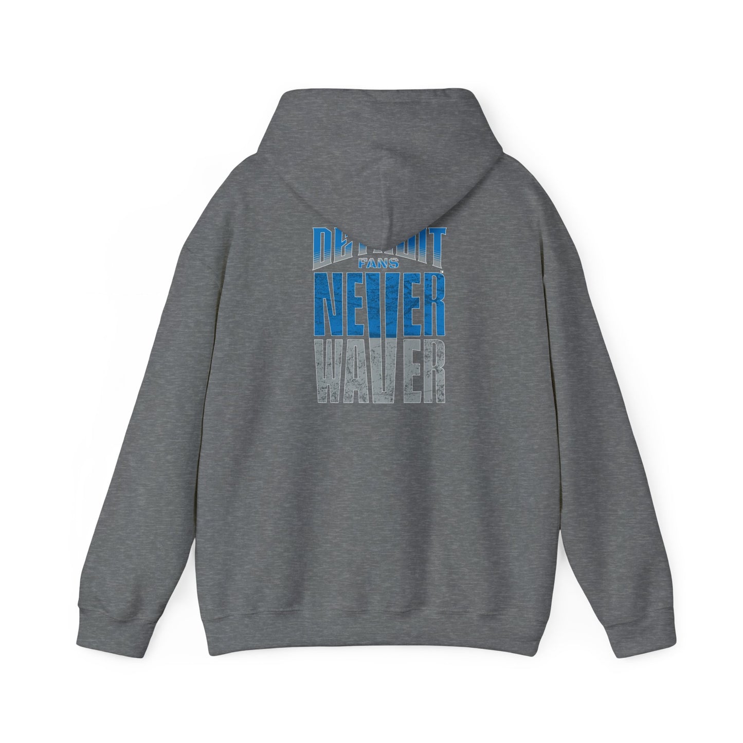 Unisex Heavy Blend™ Hooded Sweatshirt - 'Detroit Fans Never Waver' Inspirational Hoodie for Fans