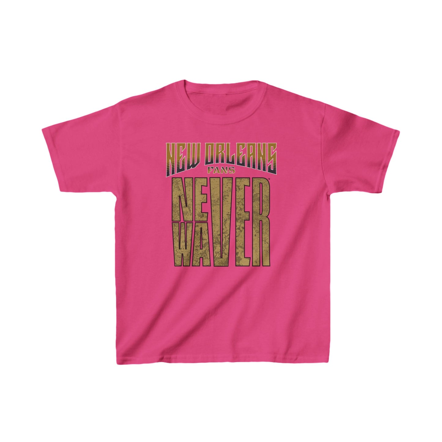 New Orleans Fans Never Waver Kids Heavy Cotton™ Tee