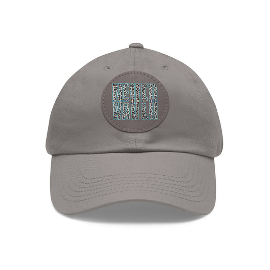 Never Waver Leopard Dad Hat with Leather Patch (Round)