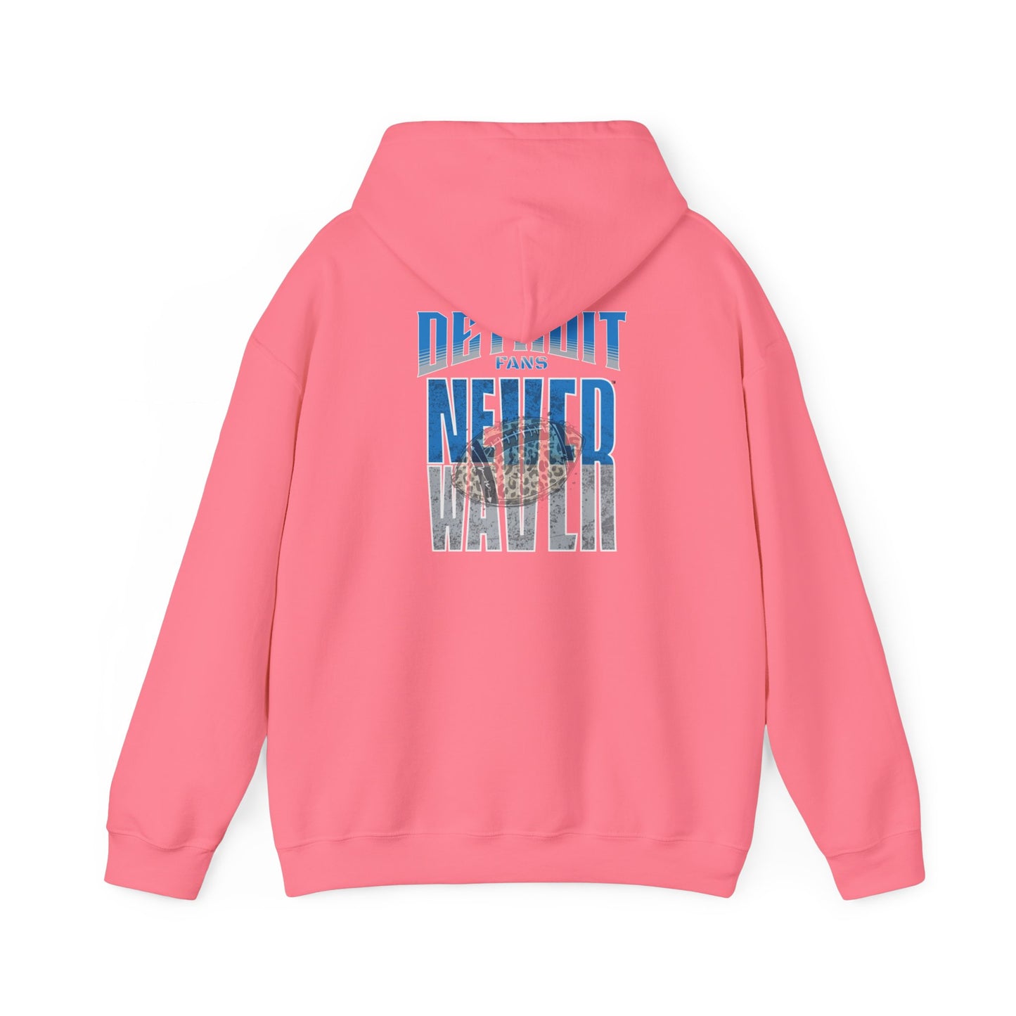 Detroit Fans Never Waver W-Leopard Football Unisex Heavy Blend™ Hooded Sweatshirt