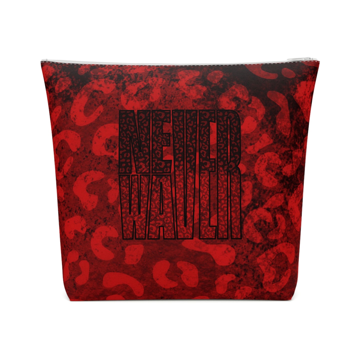 Never Waver Red Leopard Cotton Cosmetic Bag