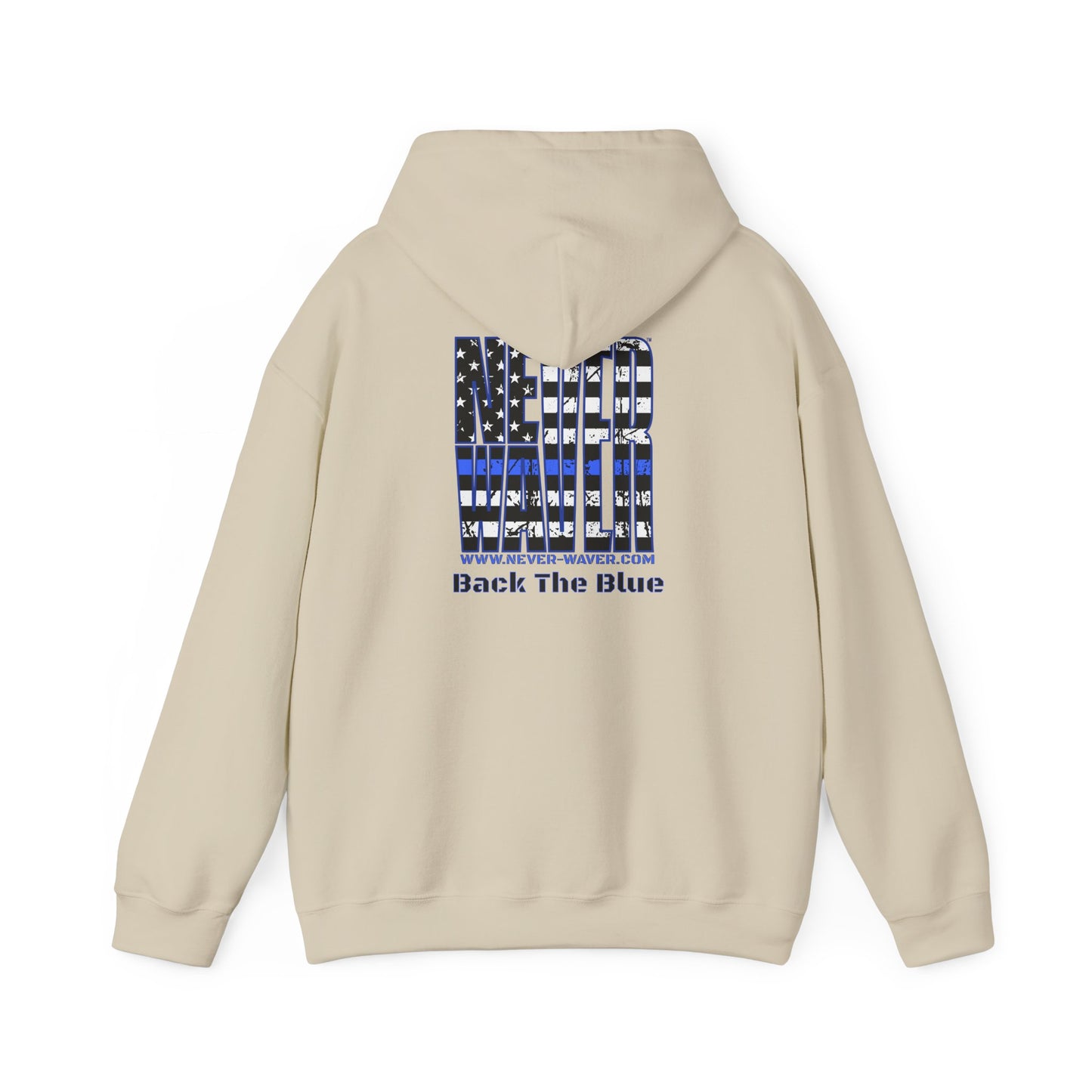 Never Waver Back The Blue  Unisex Heavy Blend™ Hooded Sweatshirt