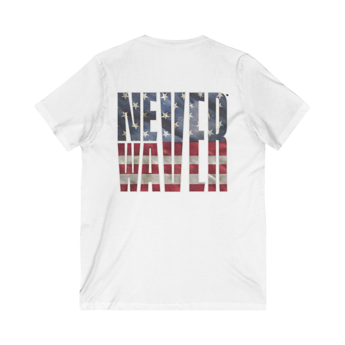 Never Waver Unisex Jersey Short Sleeve V-Neck Tee