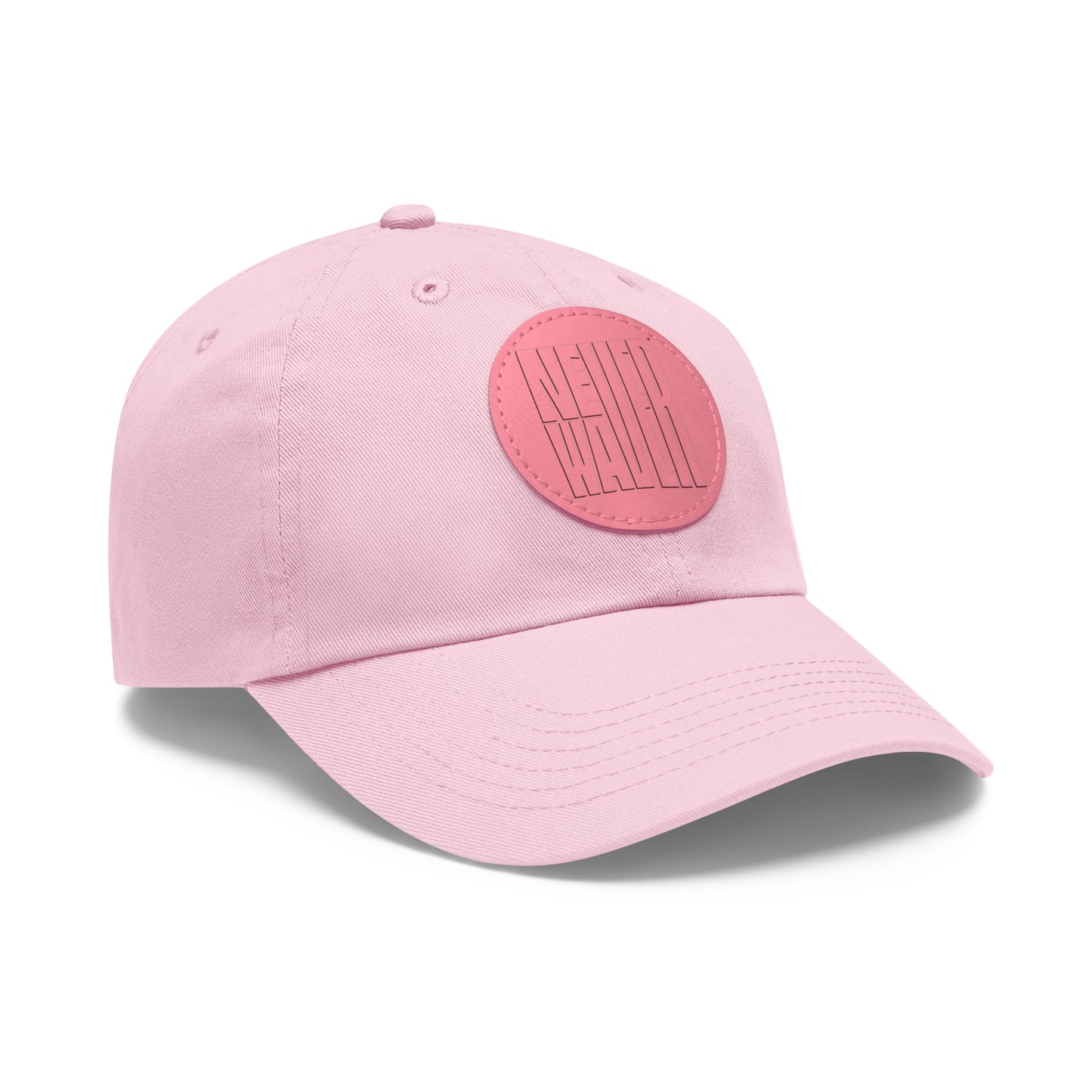 Never Waver Dad Hat with Leather Patch (Round)