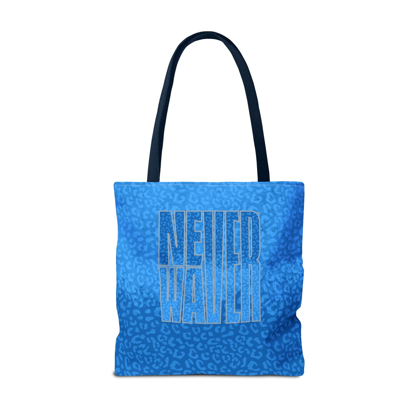 Never Waver Mamma Blue Leopard Tote Bag (AOP)