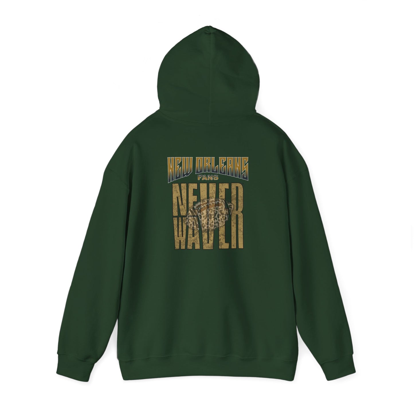 New Orleans Fans Never Waver W-Leopard Football Unisex Heavy Blend™ Hooded Sweatshirt