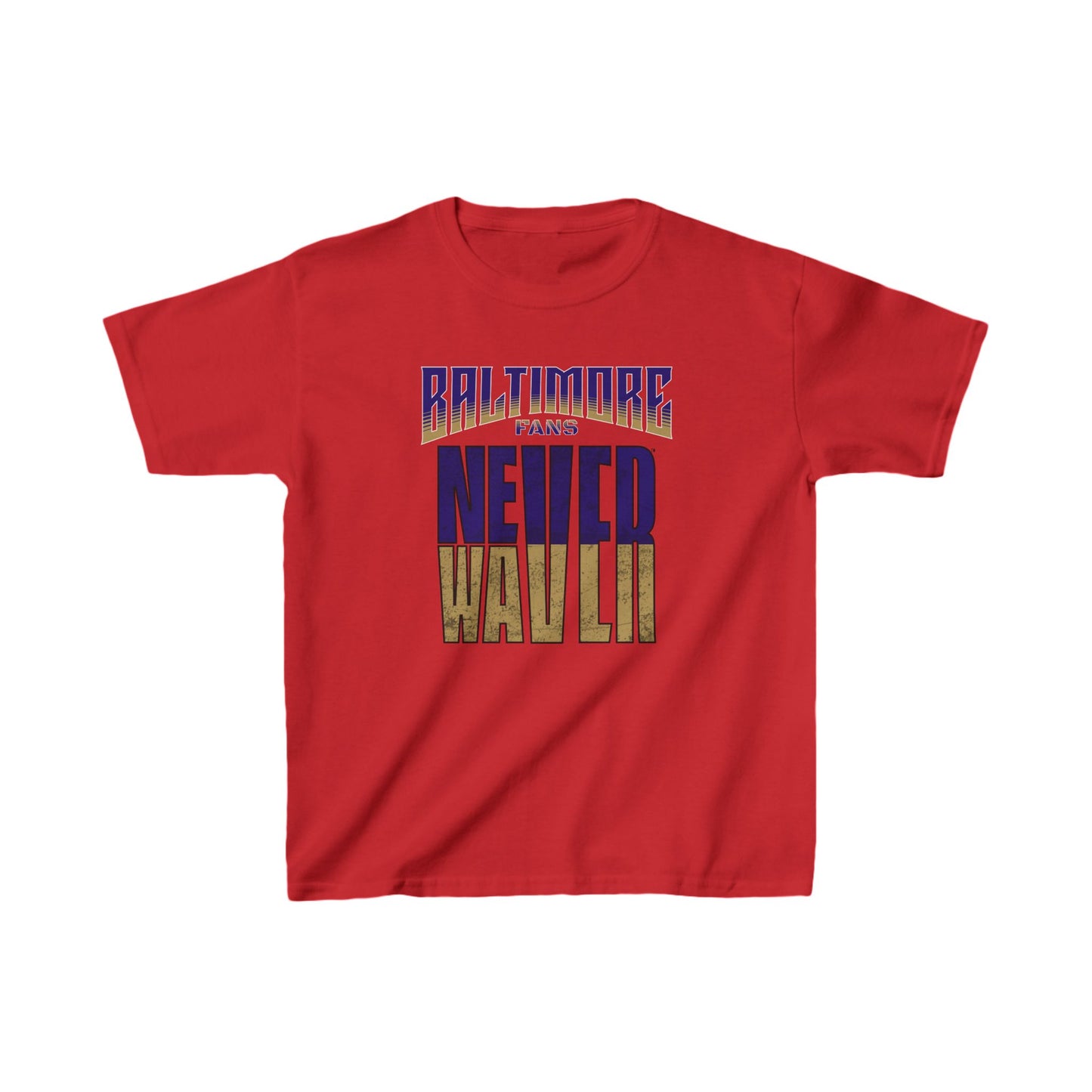 Baltimore Fans Never Waver Kids Heavy Cotton™ Tee