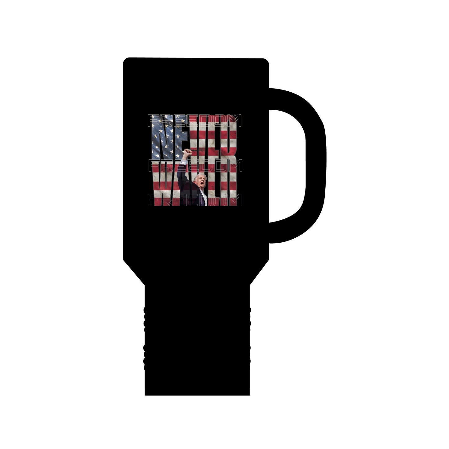 Never Waver Trump Fist Pump Insulated Travel Mug, 40oz