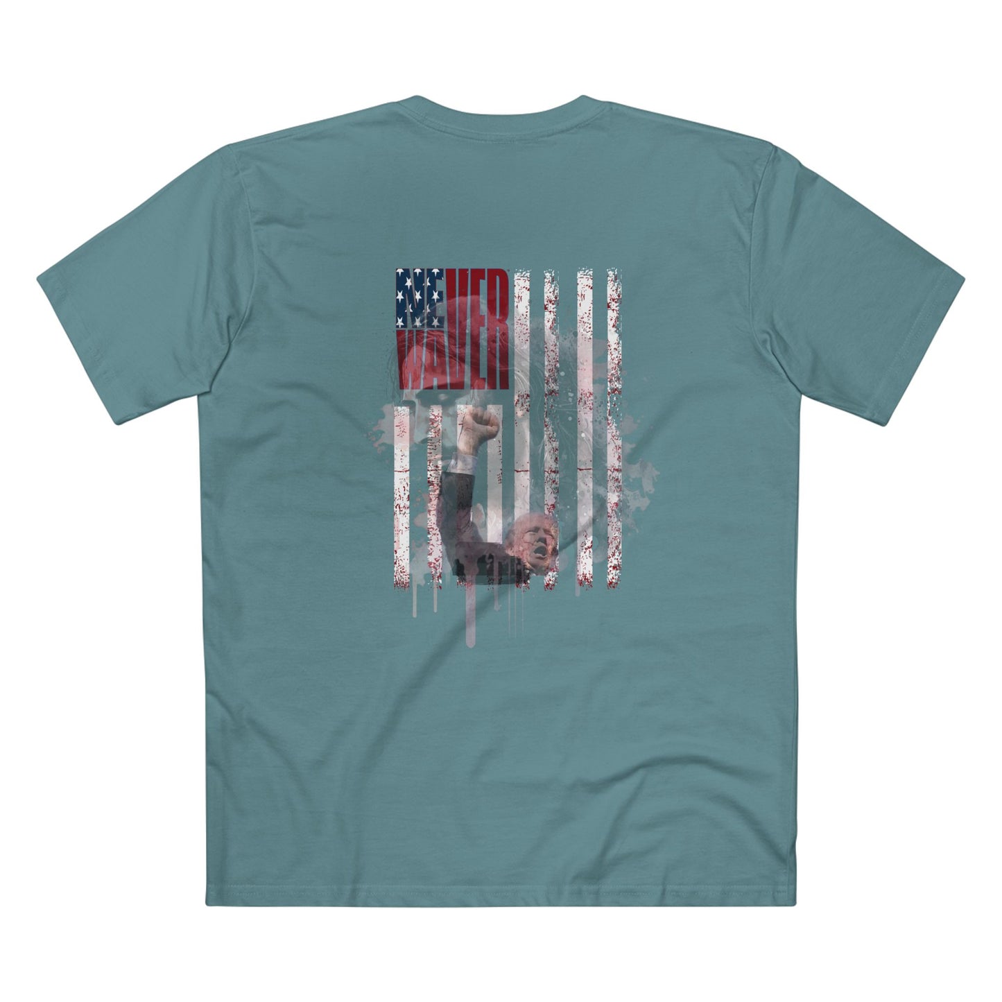 Never Waver Jesus Protecting America And Trump Men's Staple Tee