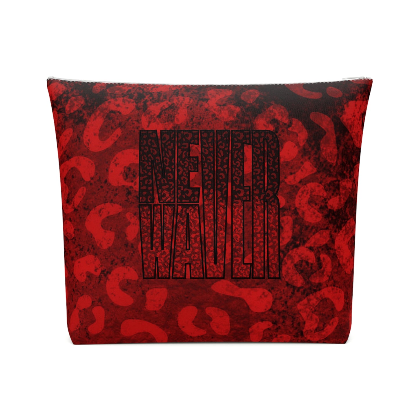 Never Waver Red Leopard Cotton Cosmetic Bag