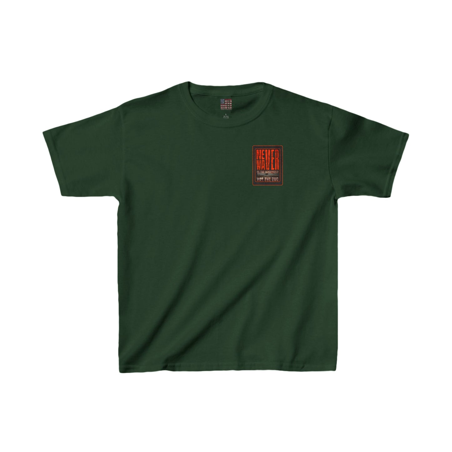 Kids Heavy Cotton™ Tee -Never Waver be the Windshield- Stylish, Comfortable Everyday Wear