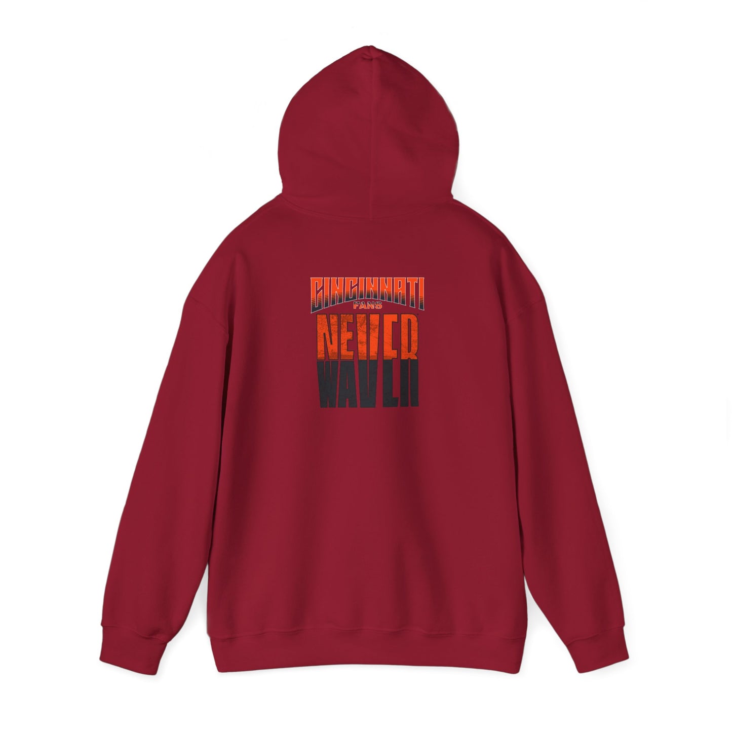 Cincinnati Fans Never Waver Unisex Heavy Blend™ Hooded Sweatshirt