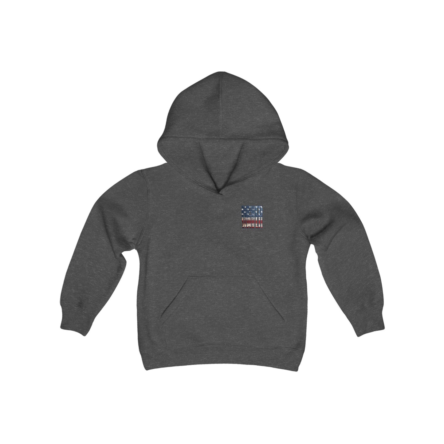 May you have the Courage to Never Waver Like President Trump Vintage-Inspired Youth Hoodie with American Flag Design