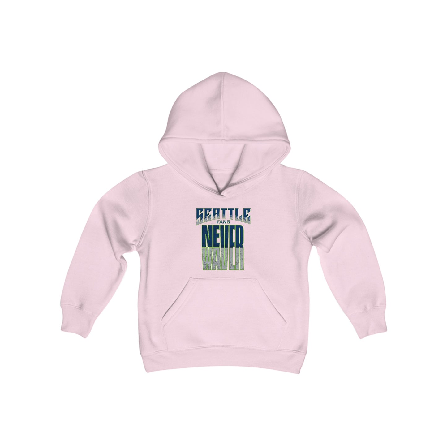 Seattle Fans Never Waver Youth Heavy Blend Hooded Sweatshirt