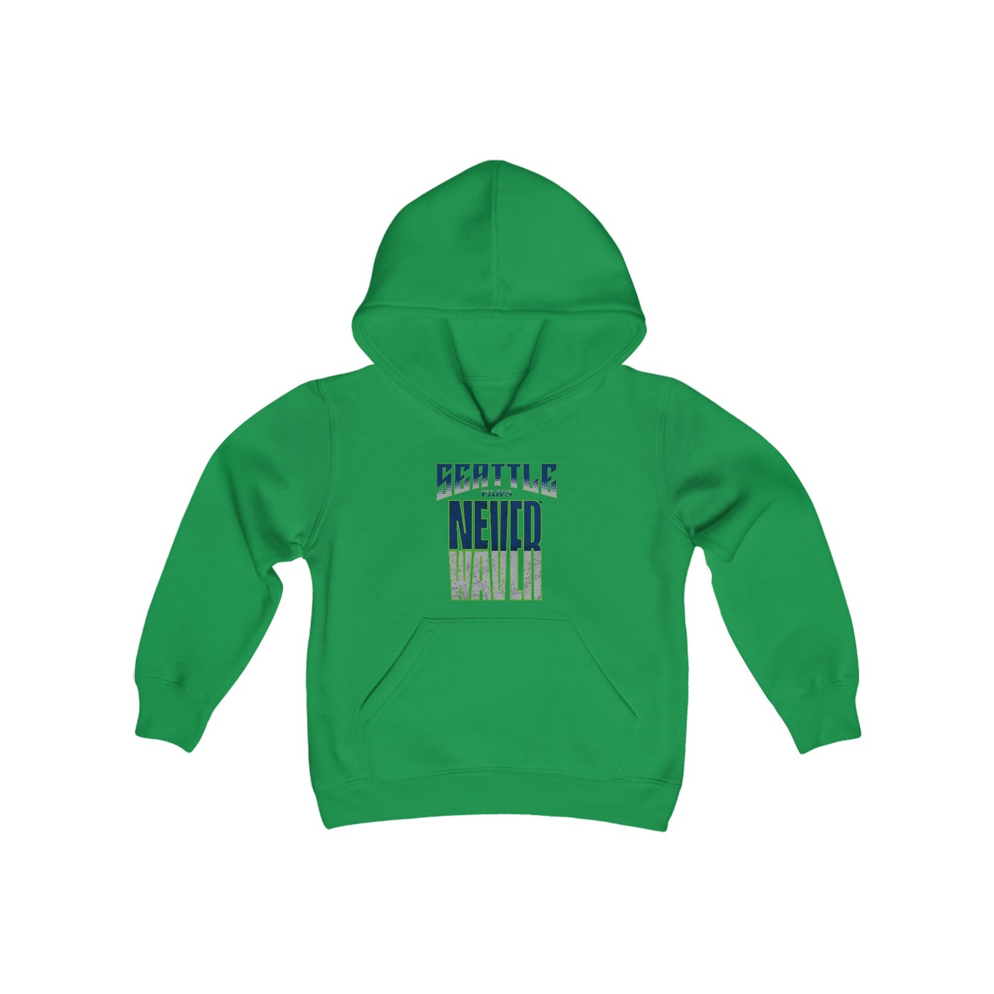 Seattle Fans Never Waver Youth Heavy Blend Hooded Sweatshirt