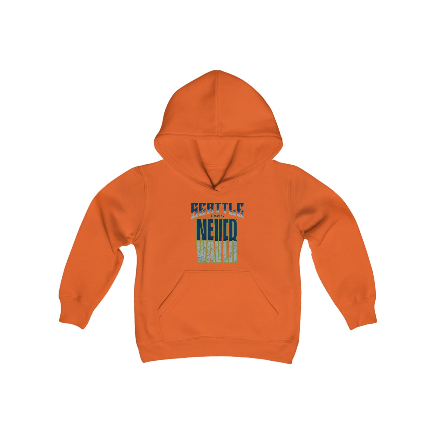 Seattle Fans Never Waver Youth Heavy Blend Hooded Sweatshirt