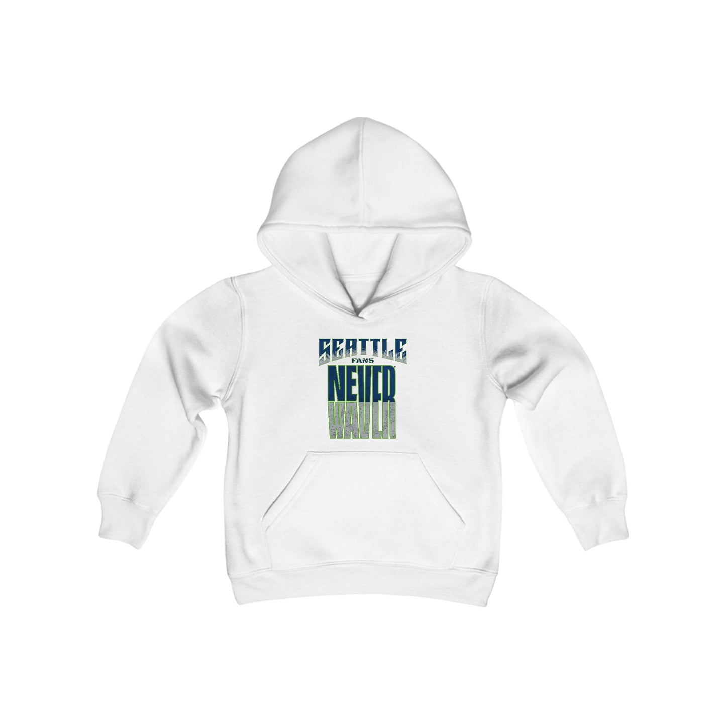 Seattle Fans Never Waver Youth Heavy Blend Hooded Sweatshirt