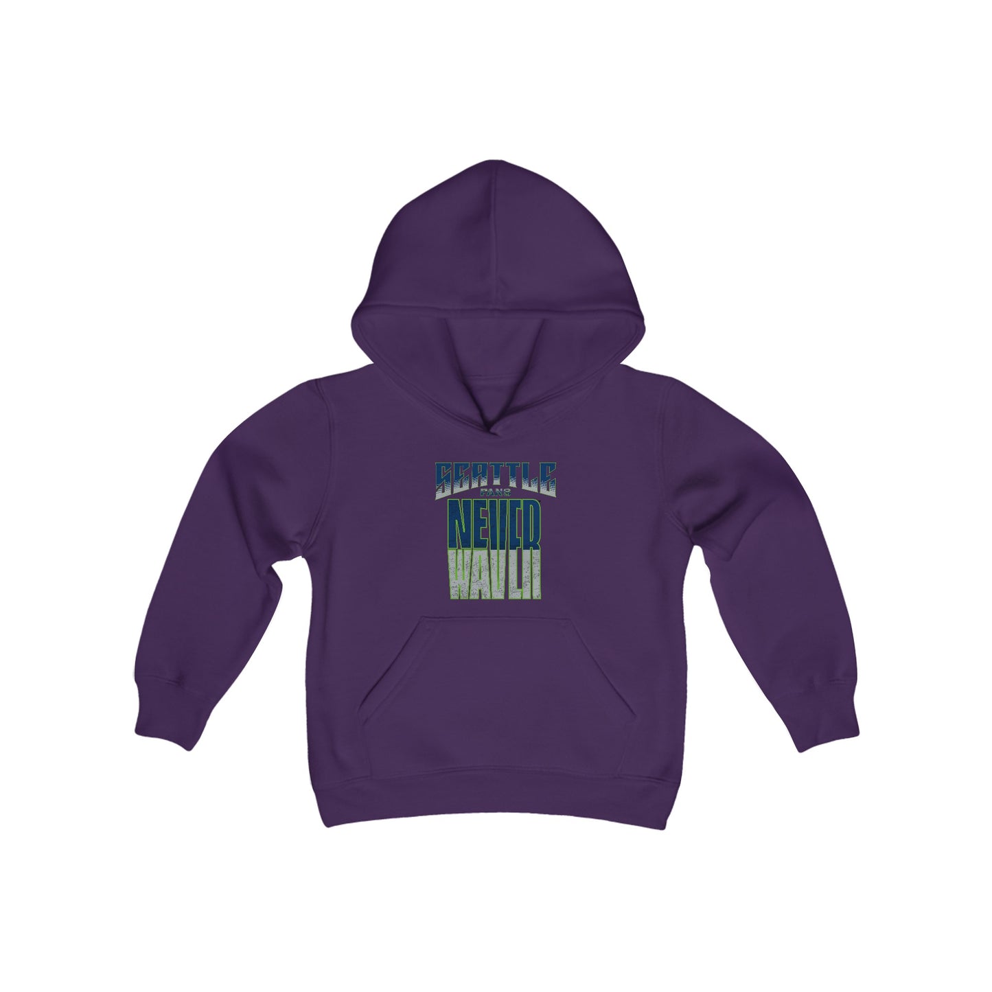 Seattle Fans Never Waver Youth Heavy Blend Hooded Sweatshirt