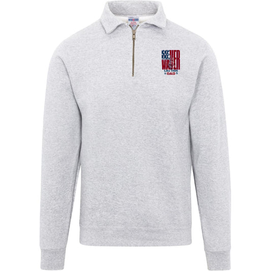 Never Waver Like This Dad Peace American Flag 4528 Jerzees Mens Fleece Quarter Zip Pullover