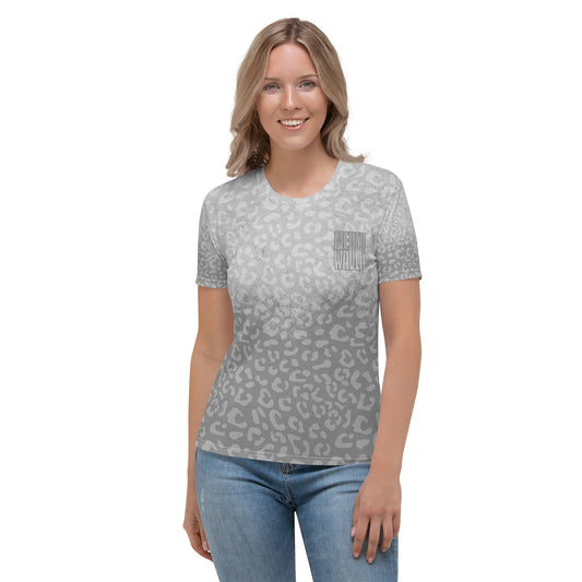 Never Waver Gray Ombre Leopard Women's T-shirt