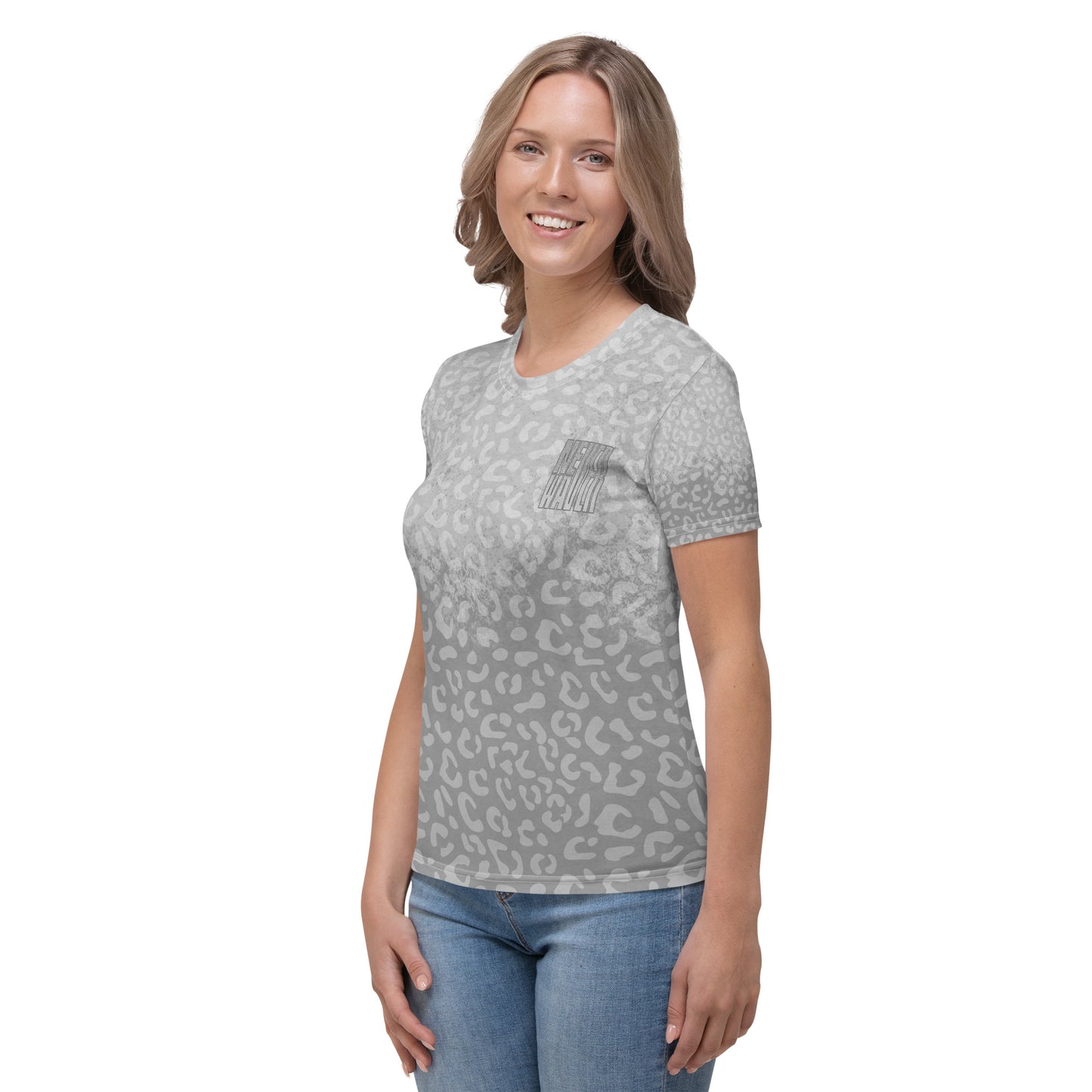 Never Waver Gray Ombre Leopard Women's T-shirt