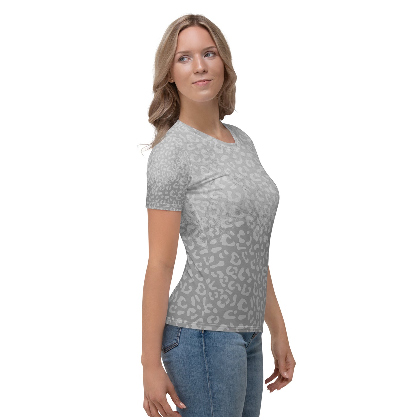 Never Waver Gray Ombre Leopard Women's T-shirt